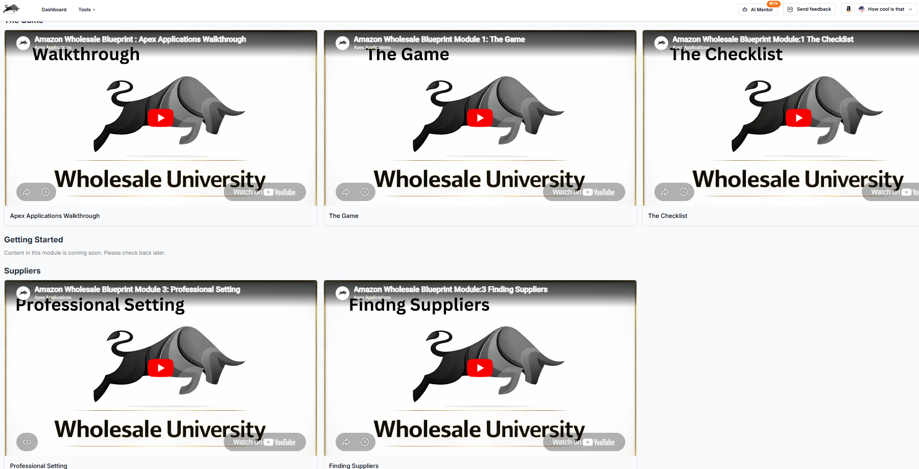 Apex University — Wholesale Blueprint curriculum